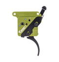 Timney Triggers 510V2THIN Elite Hunter  Thin Curved Trigger with 3 lbs Draw Weight & Black/Green Finish for Remington 70