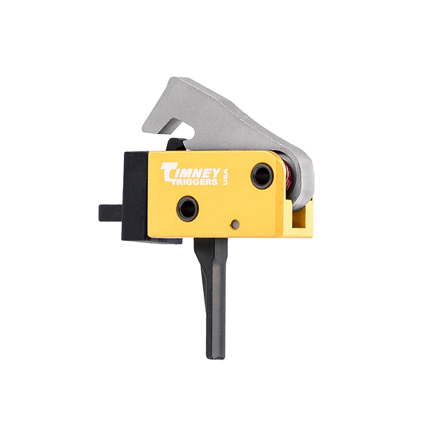 Timney Triggers 681ST PCC Trigger  Single-Stage Straight Trigger with 2.50-3 lbs Draw Weight & Black/Gold Finish for AR-