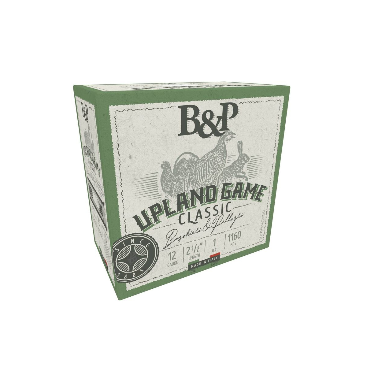 B&P UPLAND CLASSIC 12GA 2-1/2'' 1OZ HULL G SHOT TYPE LW 8 1160FPS 25/RD