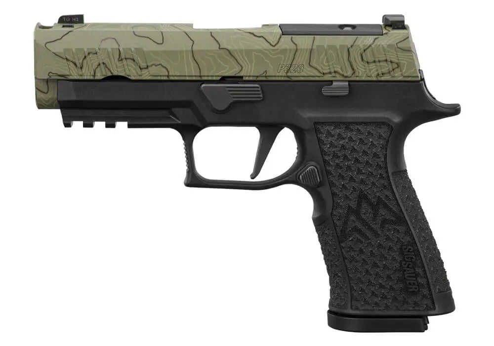 SIG SAUER P320 XTEN CARRY COMP 10MM PSTL MOSS GREEN TOPO/BLACK 2-15RD