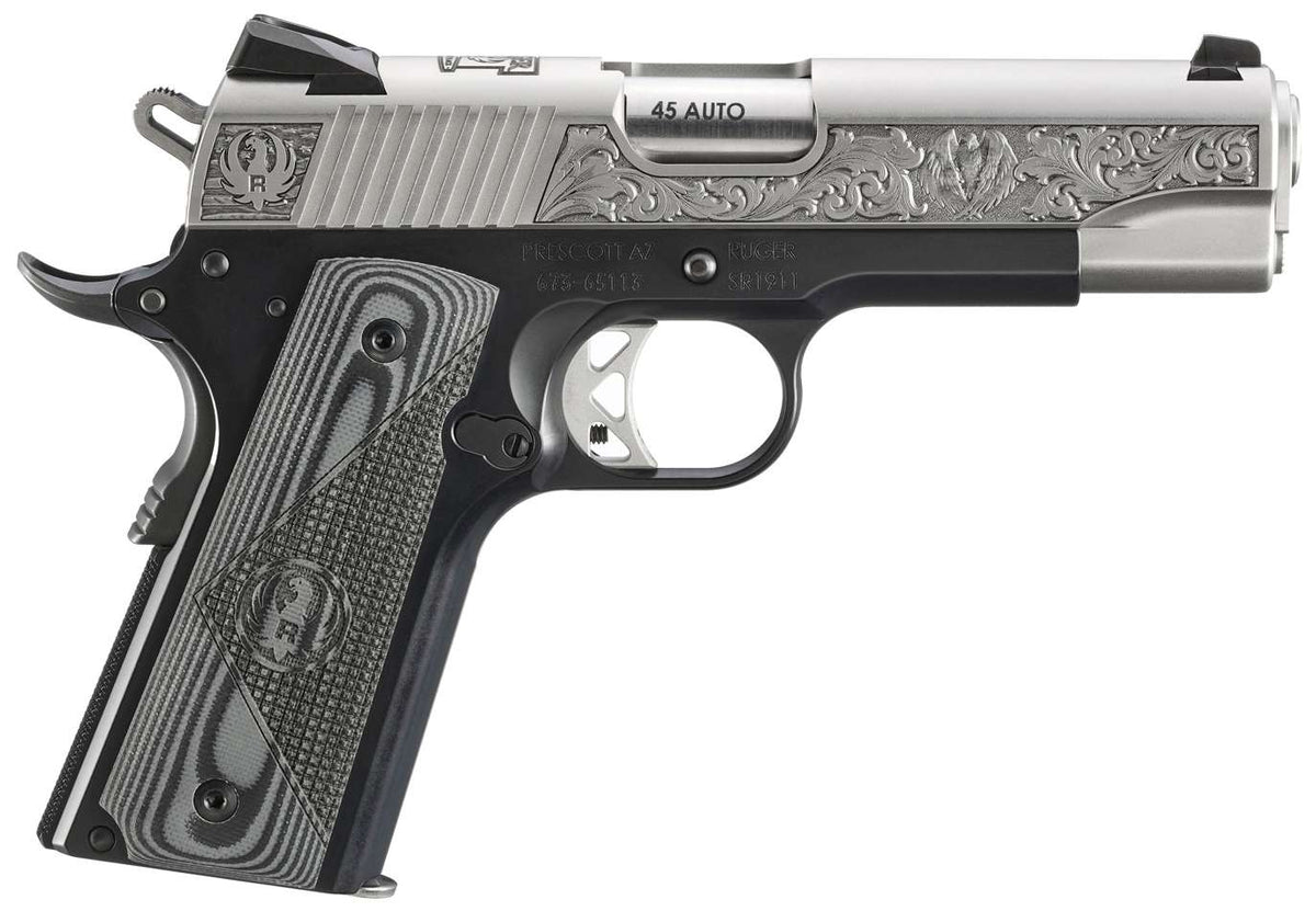 RUGER SR1911 COMMANDER SOUTHPORT CT EDITION 45ACP PISTOL 4.25" STS ENGRAVED 1...