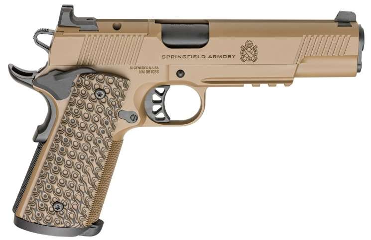 SPRINGFIELD ARMORY 1911 TRP AOS 9MM PISTOL 5" COYOTE CARRY CUT, RAIL 3-9RD MAGS