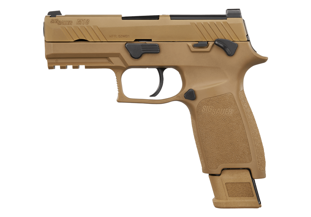 SIG SAUER M18 CSS 9MM PISTOL 3.9" COYOTE TAN M.S. 3-10RD MAGS