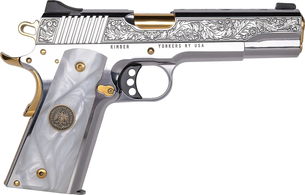 KIMBER PATRIA 38 SUPER 1911 5" STAINLESS/GOLD ENGRAVED 1-8RD 1 OF 300