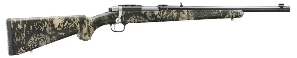 RUGER 77/44 44 MAG BOLT RIFLE, 16.6" BLUED T.B. BBL, KRYPTEK NOX CAMO, 4RD