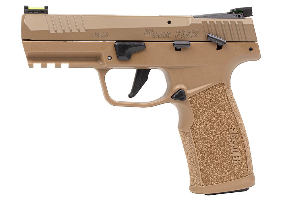 SIG SAUER P322 COYOTE 22LR PISTOL 4" T.B. OPTIC RDY, 2-20RD