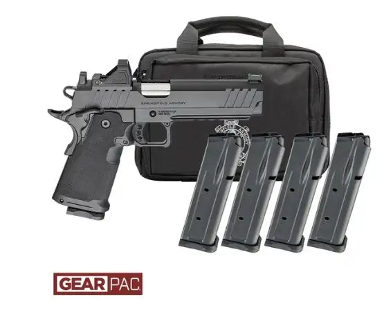 SPRINGFIELD ARMORY 1911 DS PRODIGY AOS 5" L.C. U NOTCH FIBER OPTIC, VIRIDIAN RFX11,BAG,4 MAGS