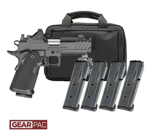 SPRINGFIELD ARMORY 1911 DS PRODIGY AOS 4.25" L.C. COMP U NOTCH FIBER OPTIC VRDIAN RFX11,BAG,4 MAGS