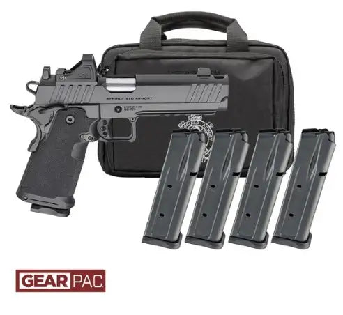 SPRINGFIELD ARMORY 1911 DS PRODIGY AOS 5" L.C. COMP U NOTCH W/ TRITIUM, VIRIDIAN RFX11,BAG,4 MAGS