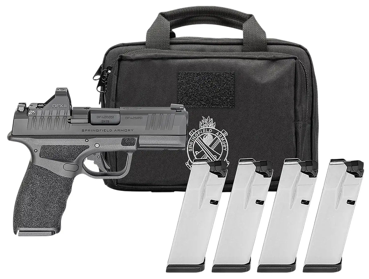 SPRINGFIELD ARMORY HELLCAT PRO 9MM PISTOL U DOT GEAR PAC VIRIDIAN RFX11,BAG,4 MAGS
