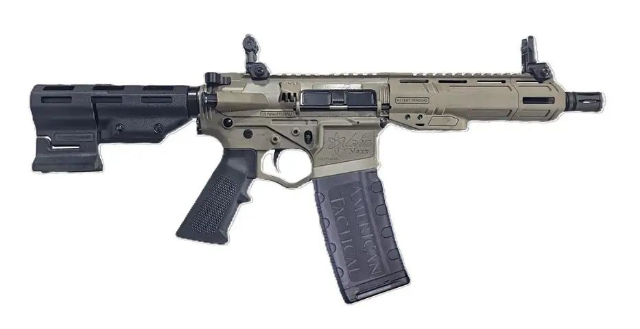 ATI ALPHA MAXX FDE 5.56 7.5" PISTOL W/7" POLY MLOK HANGUARD F/U SIGHTS W/BRACE 30RD