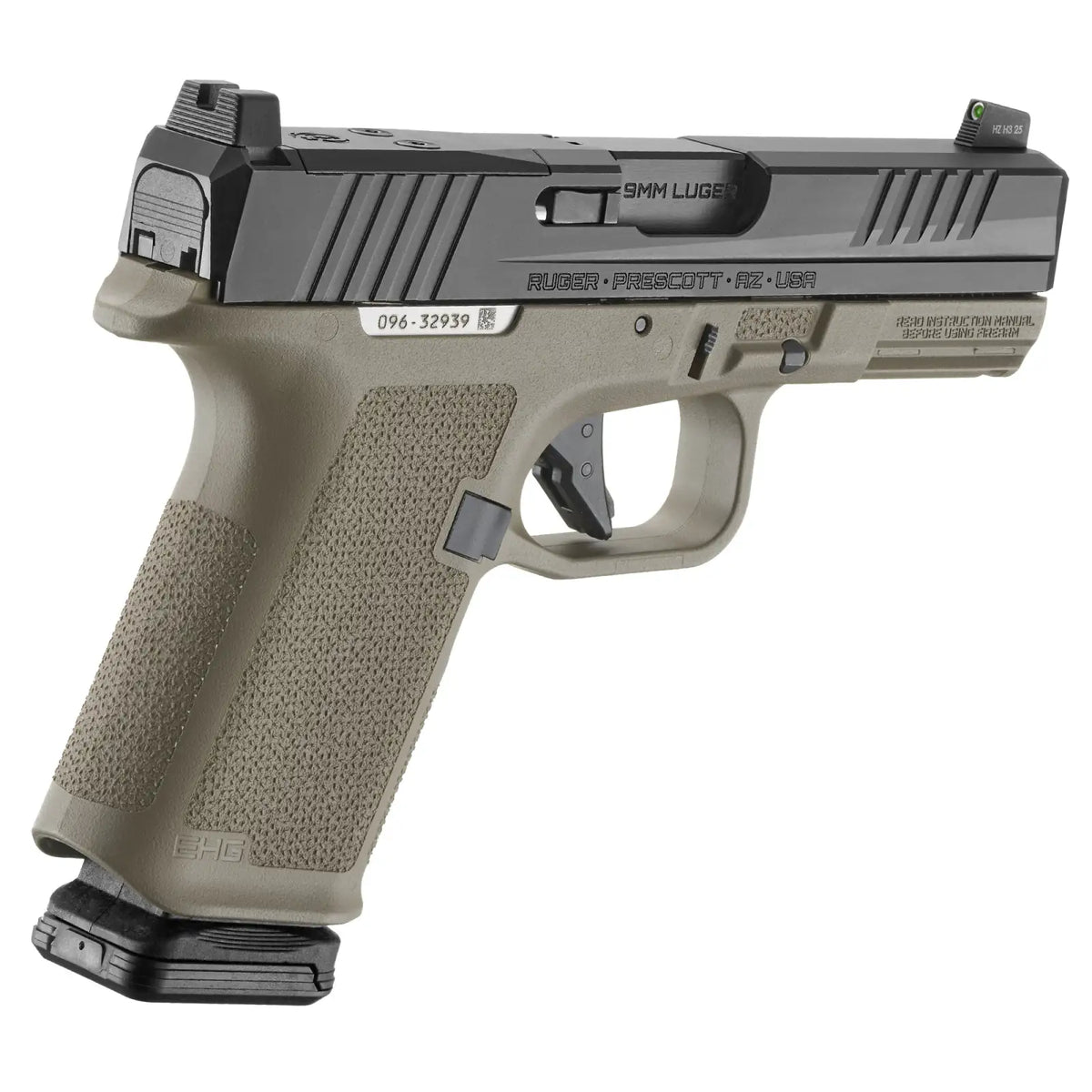 RUGER RXM 9MM PISTOL 4" BBL FDE MAGPUL EHG, O.R. 2-15RD MAGS