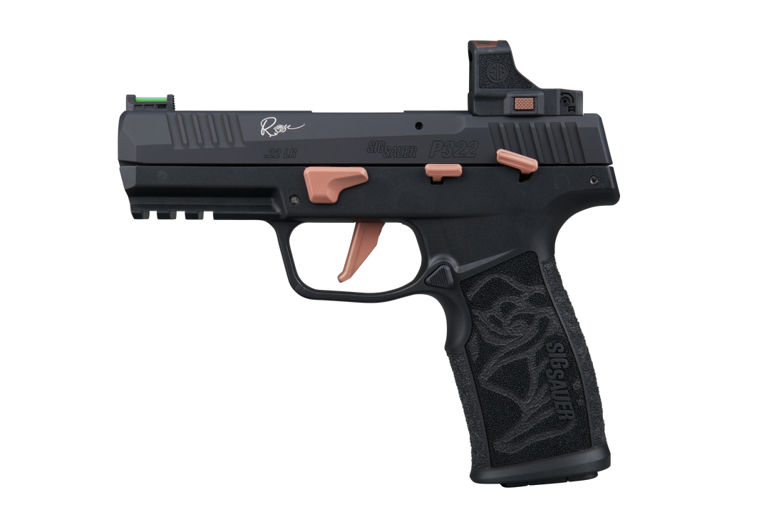 SIG SAUER P322 ROSE ROMEO RS 22LR PSTL BLK T.B., SAVIOR BAR, 3-10RD MAG