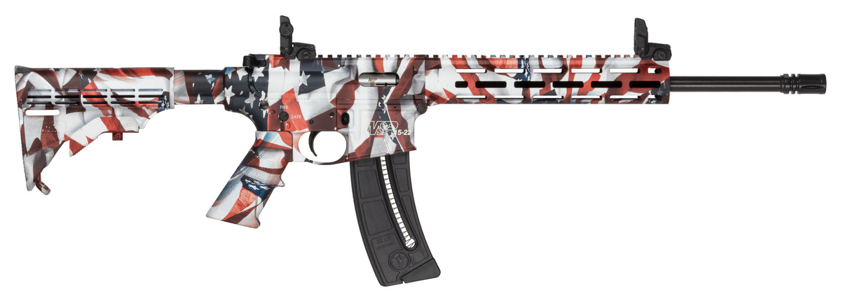 SMITH & WESSON M&P 15-22 SPORT FLAG EDITION RIFLE 22LR 16.5" MLOK 1-25RD MAG