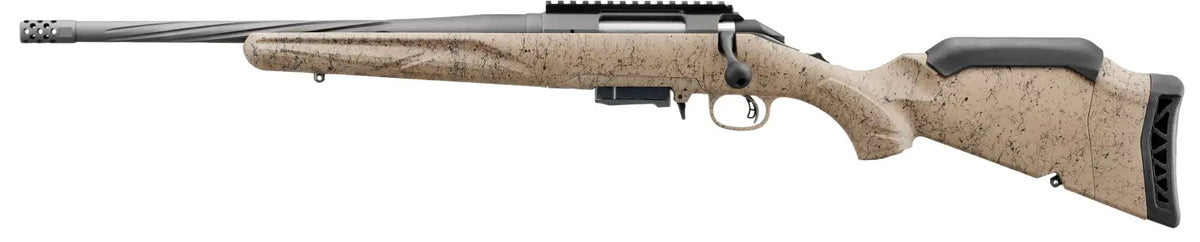 RUGER AMERICAN G2 RANCH LEFT HANDED RFL 7.62X39 16.1" FDE SPLATTER 5RD