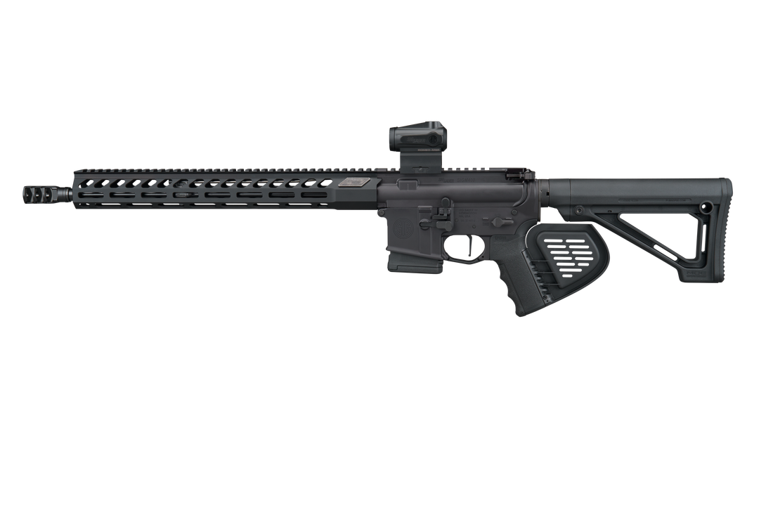 SIG SAUER M400 FORGE 5.56 RIFLE 16.5" BBL, BLACK, ROMEO MSR G2, TELESTOCK 1-10RD MAG CA COMPLIANT