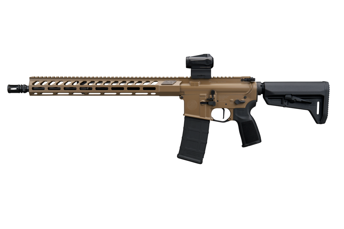 SIG SAUER M400 FORGE 5.56 RIFLE 16.5" BBL, FDE, ROMEO MSR G2, TELESTOCK 1-30RD MAG