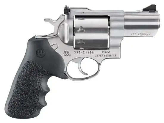 RUGER SUPER REDHAWK 357MAG REVOLVER 2.5" STAINLESS, HOGUE GRIP, 8RD