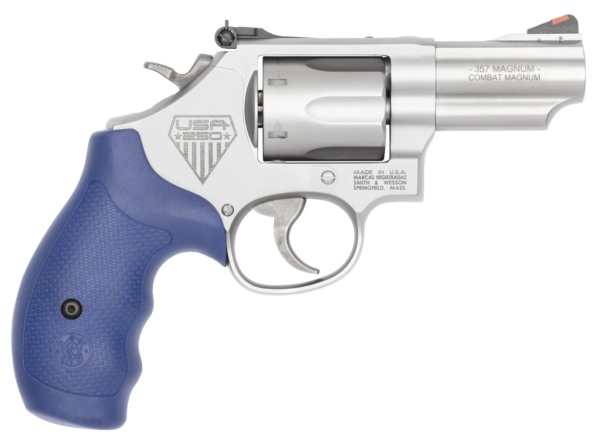 SMITH & WESSON MODEL 66 COMBAT MAG ENGRAVED AMERICA 250TH STAINLESS 357MAG 2.75" 6RD DA/SA