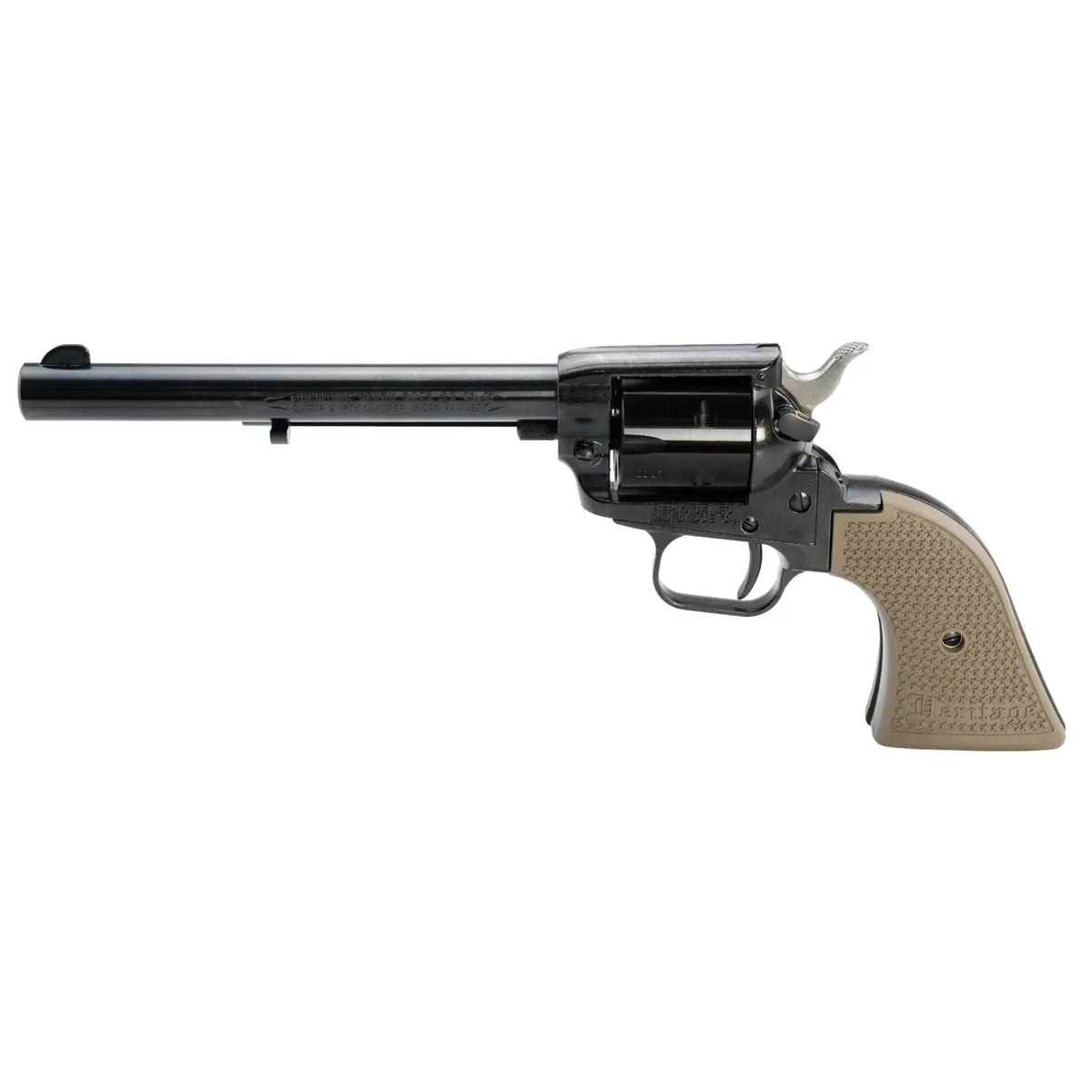 HERITAGE ROUGH RIDER 22LR REVOLVER 6.5" BLACK/FDE POLY GRIPS 6RD