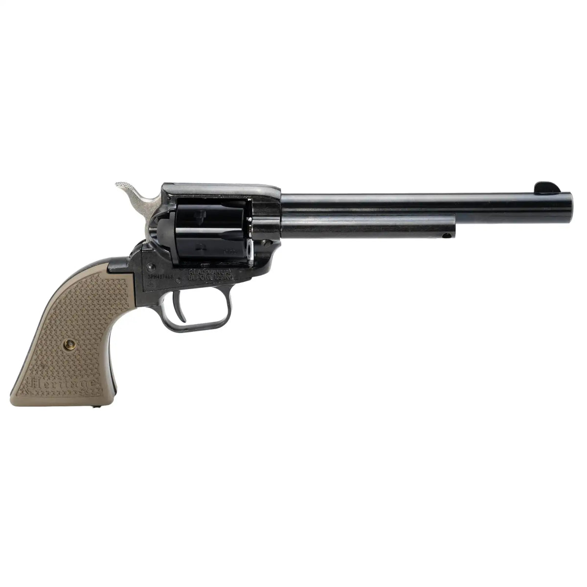 HERITAGE ROUGH RIDER 22LR REVOLVER 6.5" BLACK/FDE POLY GRIPS 6RD