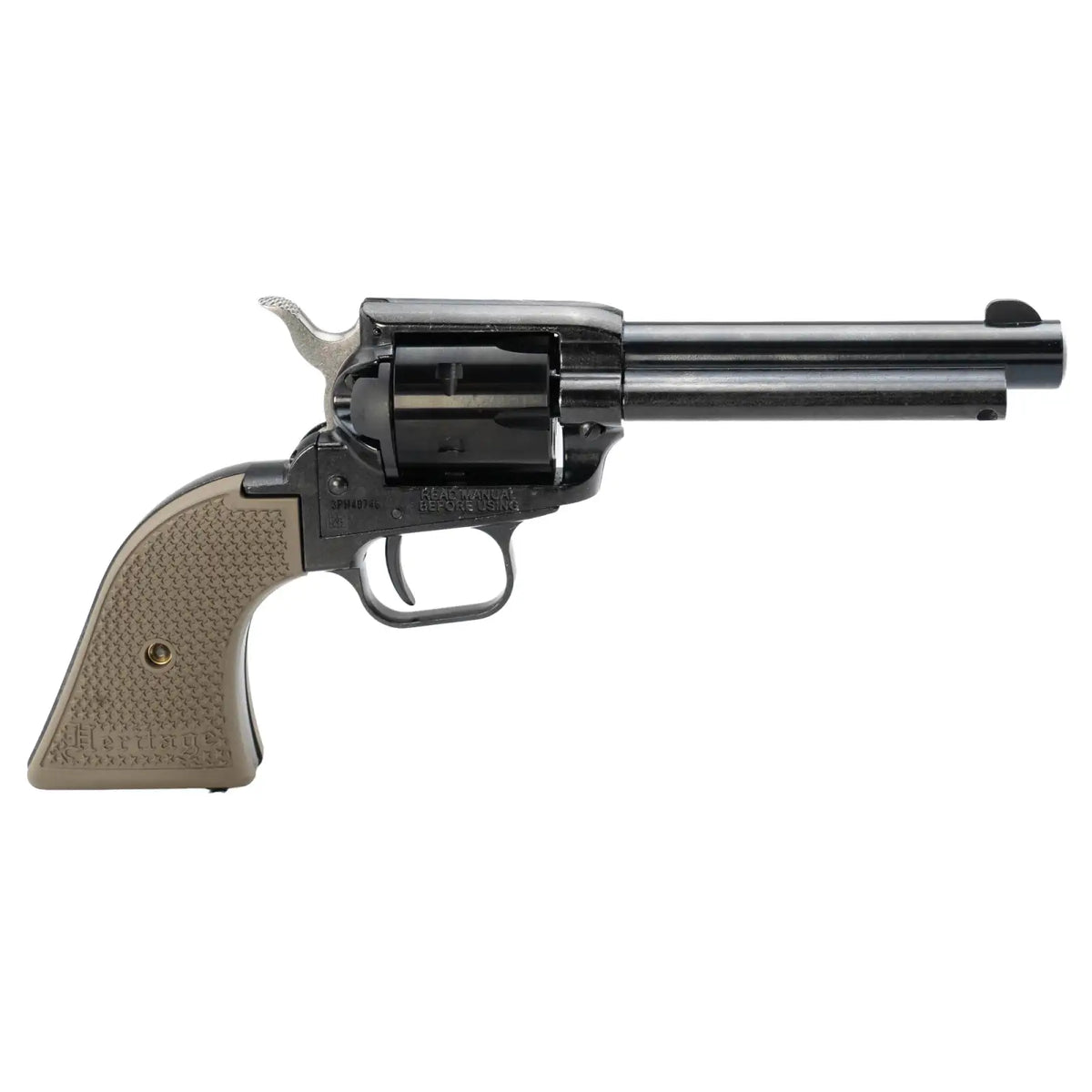 HERITAGE ROUGH RIDER 22LR REVOLVER 4.75" BLACK/FDE POLY GRIPS 6RD