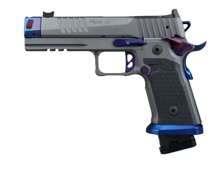 SIG SAUER P211 NIGHTSHIFT 9MM PISTOL 4.4" MACH3D COMP BLK/BLUE  1-23RD 2-21RD MAGS