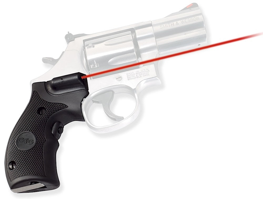 Crimson Trace 011180 Lasergrips  Fits S&W Governor/K & L Frames Round Butt, Red Laser 633nM Wavelength 5mW Output, Black