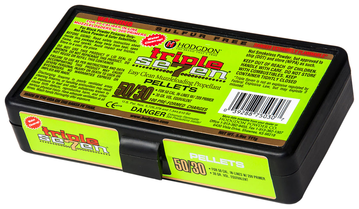 Hodgdon T75030 Triple Seven Pellets 50 Cal 30 Grain 100 Box/12 Case
