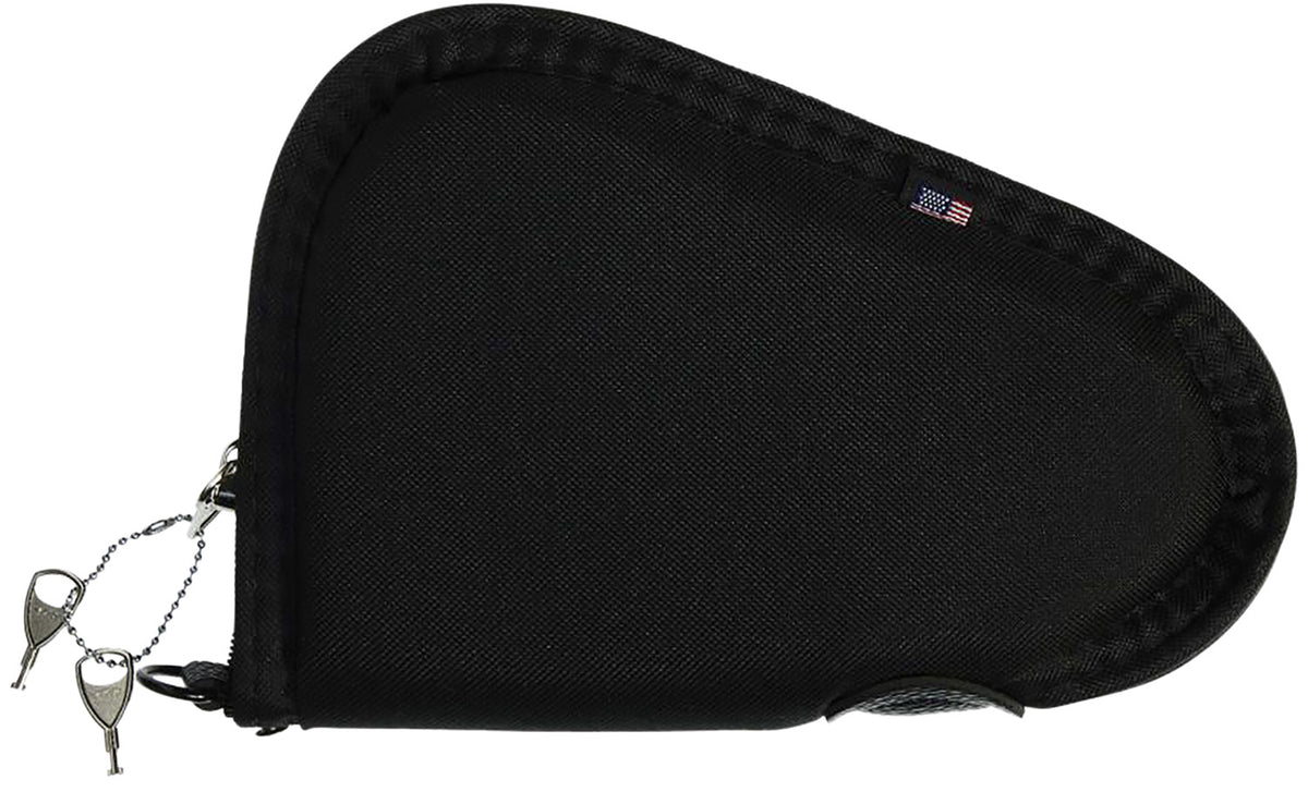 Allen 748 Locking Handgun Case Black Endura, YKK Zippers & Foam Padding Includes 2 Keys 8" L