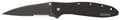 Kershaw 1660CKTST Leek  3" Folding Modified Drop Point Part Serrated Black DLC 14C28N Steel Blade Black DLC 410 Stainles