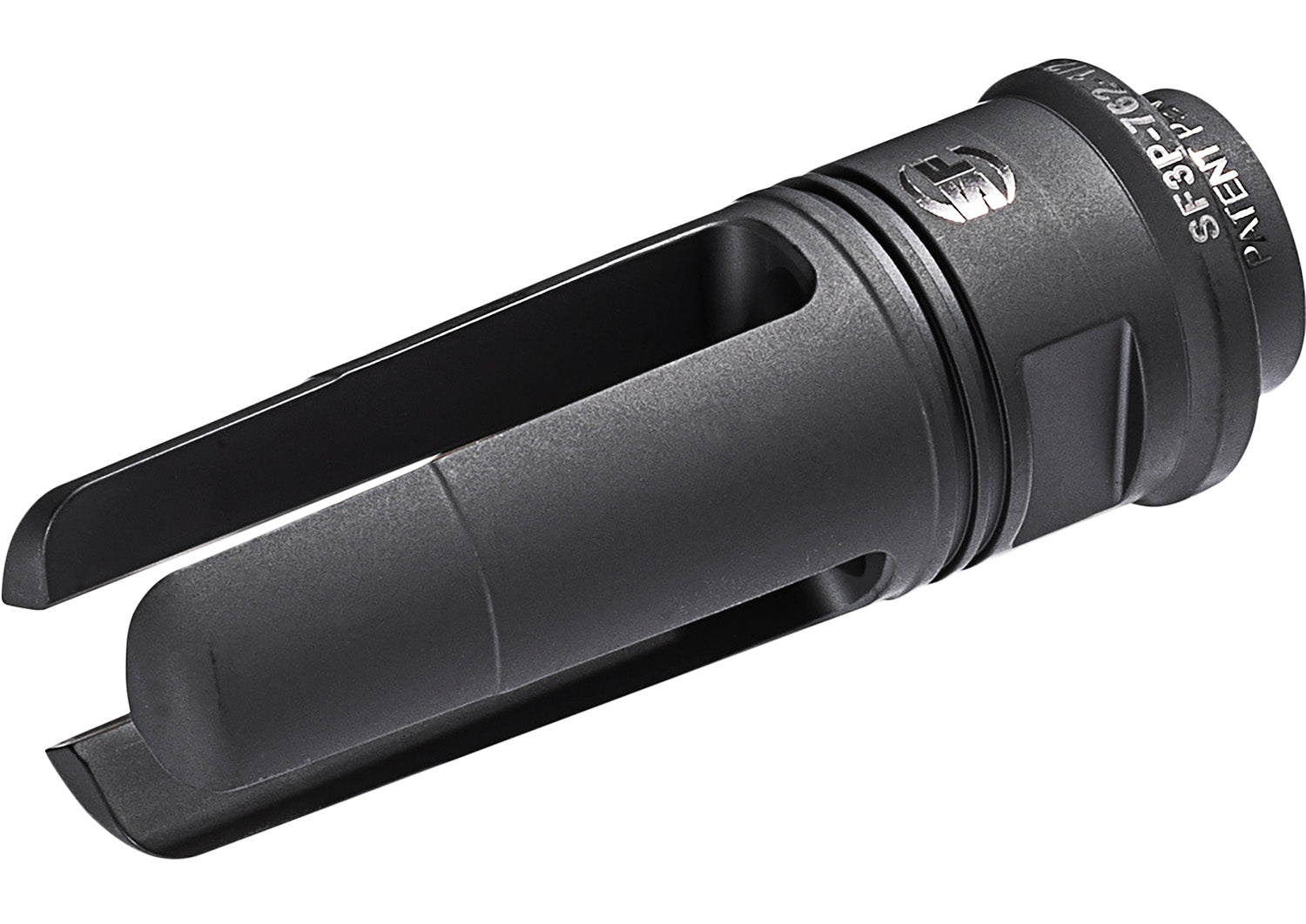 SureFire SF3P7625824 SOCOM 3-Prong Flash Hider Black DLC Stainless Steel with 5/8"-24 tpi Threads & 2.60" OAL for 7.62mm