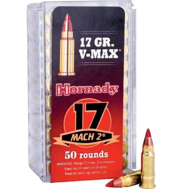 Hornady .17 Hornady Mach 2 Ammunition 50 Rounds V-MAX PT 17 Grain