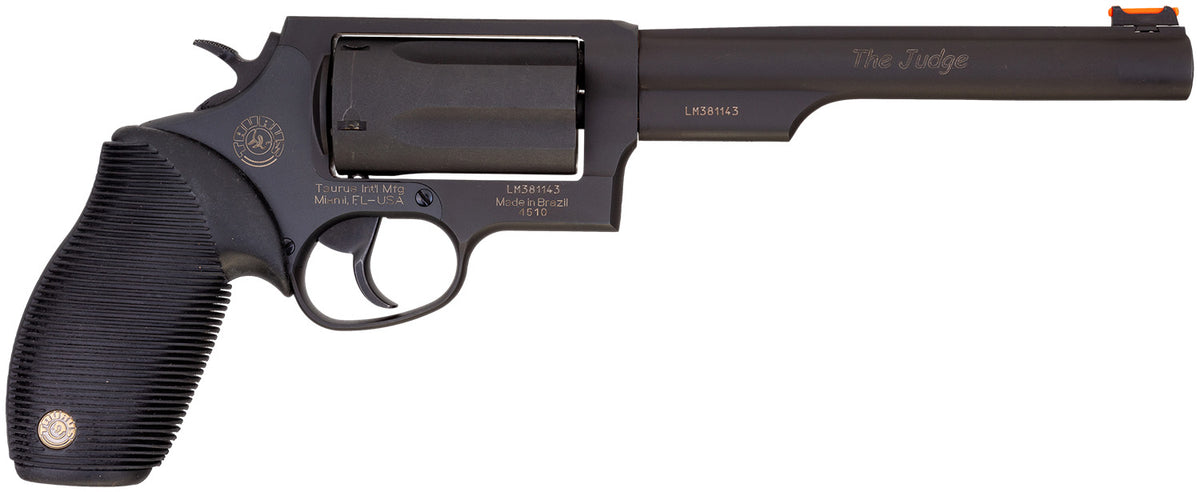 Taurus 2-441061T Judge  Compact 45 Colt (Long Colt) 410 Bore 5 Shot 6.50" Matte Black Oxide Alloy Steel Barrel, Cylinder