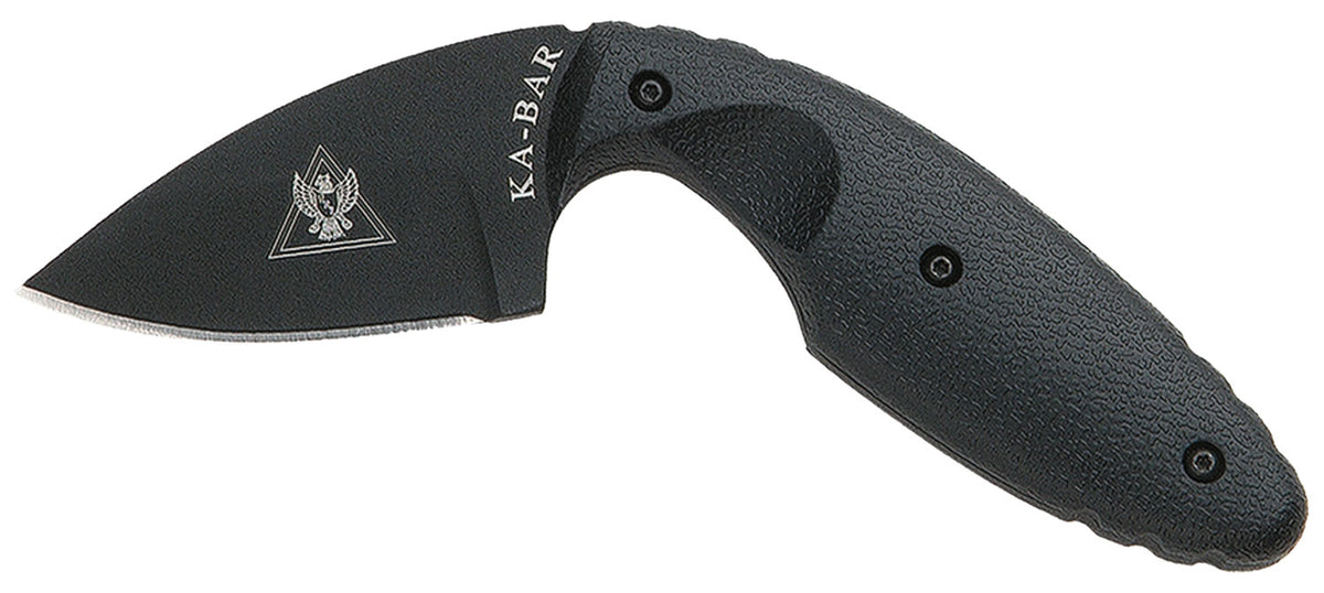 Ka-Bar 1480 TDI Law Enforcement 2.31" Fixed Drop Point Plain Black AUS-8A SS Blade, Black Zytel Handle, Includes Belt Cl