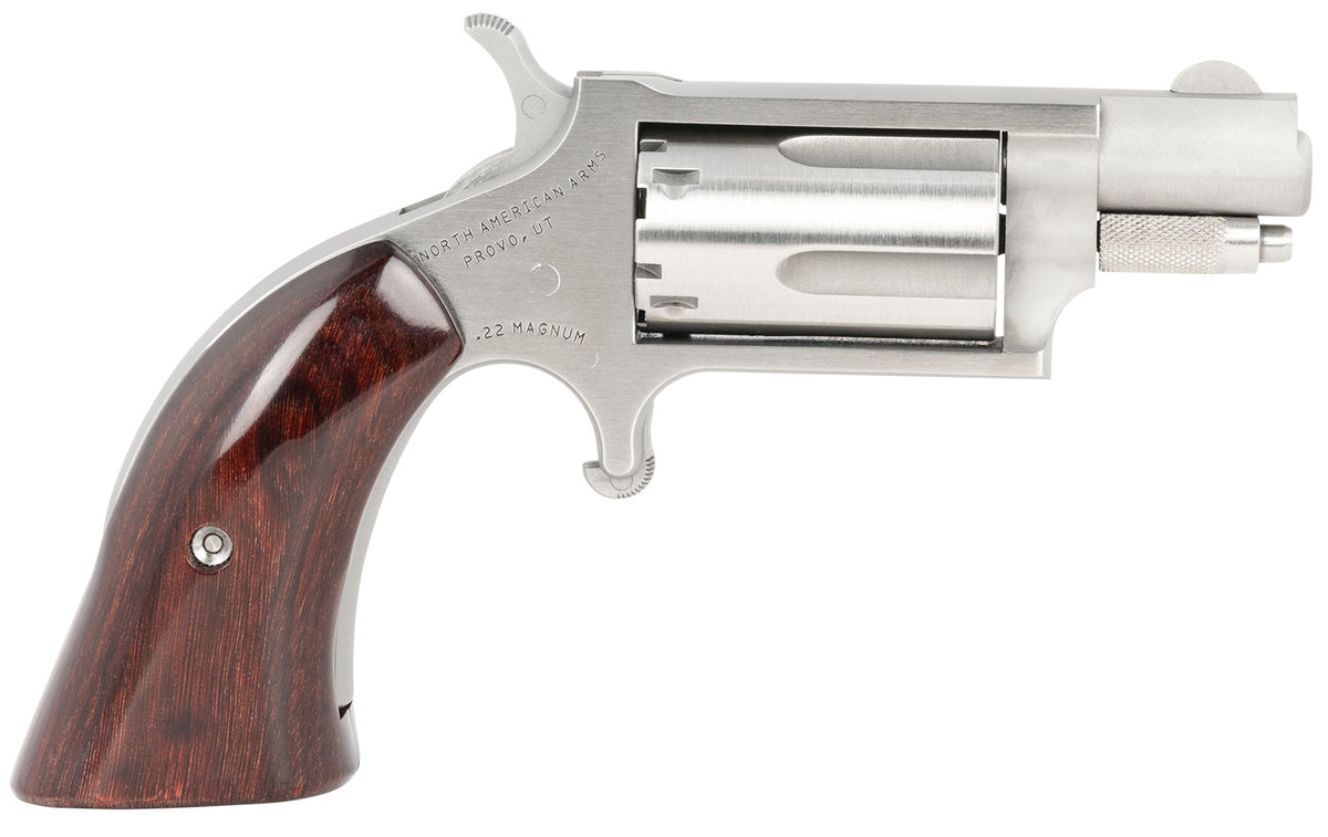 North American Arms 22MSGBG Mini-Revolver  Sports South Exclusive 22 WMR 5 Shot 1.13" Stainless Steel Barrel, Frame & Cy