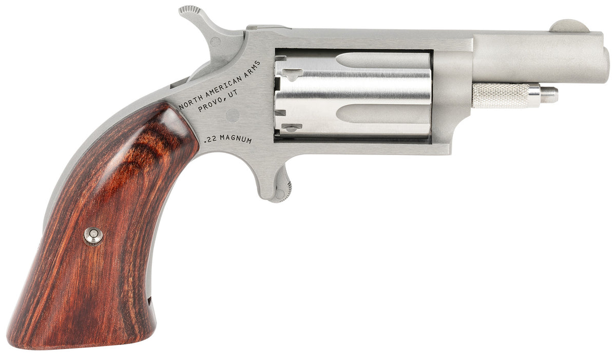 North American Arms 22MGBG Mini-Revolver  Sports South Exclusive 22 WMR 5 Shot 1.63" Stainless Steel Barrel, Frame & Cyl