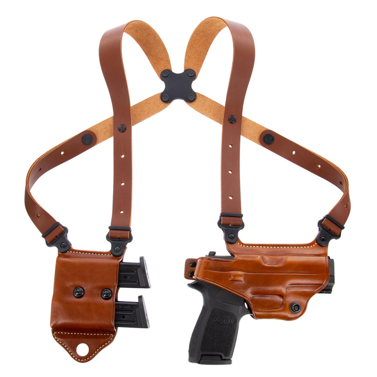 Galco MCII250 Miami Classic II Shoulder System Size Fits Chest Up To 56" Tan Leather Harness Fits Sig P229 Fits Sig P226