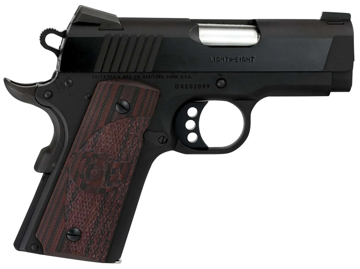 Colt Mfg O7800XE Defender  Compact 45 ACP 7+1 3" Black Steel Barrel, Blued Serrated Slide, Matte Black Cerakote Aluminum