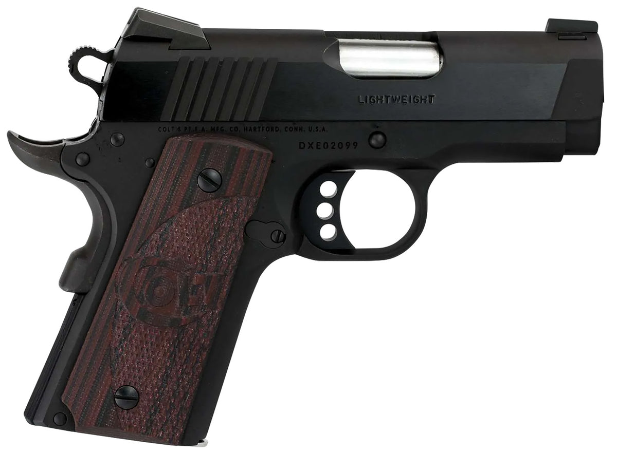 Colt Mfg O7802XE Defender  Compact Frame 9mm Luger 8+1 3" Black Steel Barrel, Blued Serrated Steel Slide, Matte Black Ce