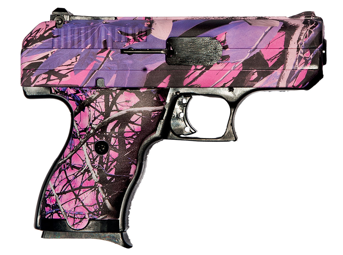 Hi-Point CF380PI CF  380 ACP 8+1, 3.50" Black Steel Barrel, Hydro-Dipped Pink Camo Serrated Steel Slide, Hydro-Dipped Pi