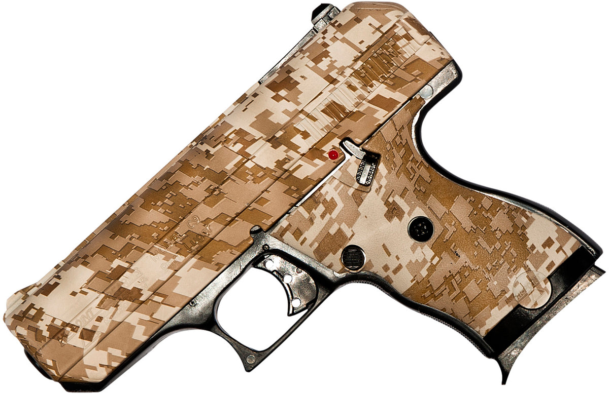 Hi-Point 916DD C9  9mm Luger 8+1, 3.50" Black Steel Barrel, Hydro-Dipped Digital Desert Camo Serrated Steel Slide, Hydro