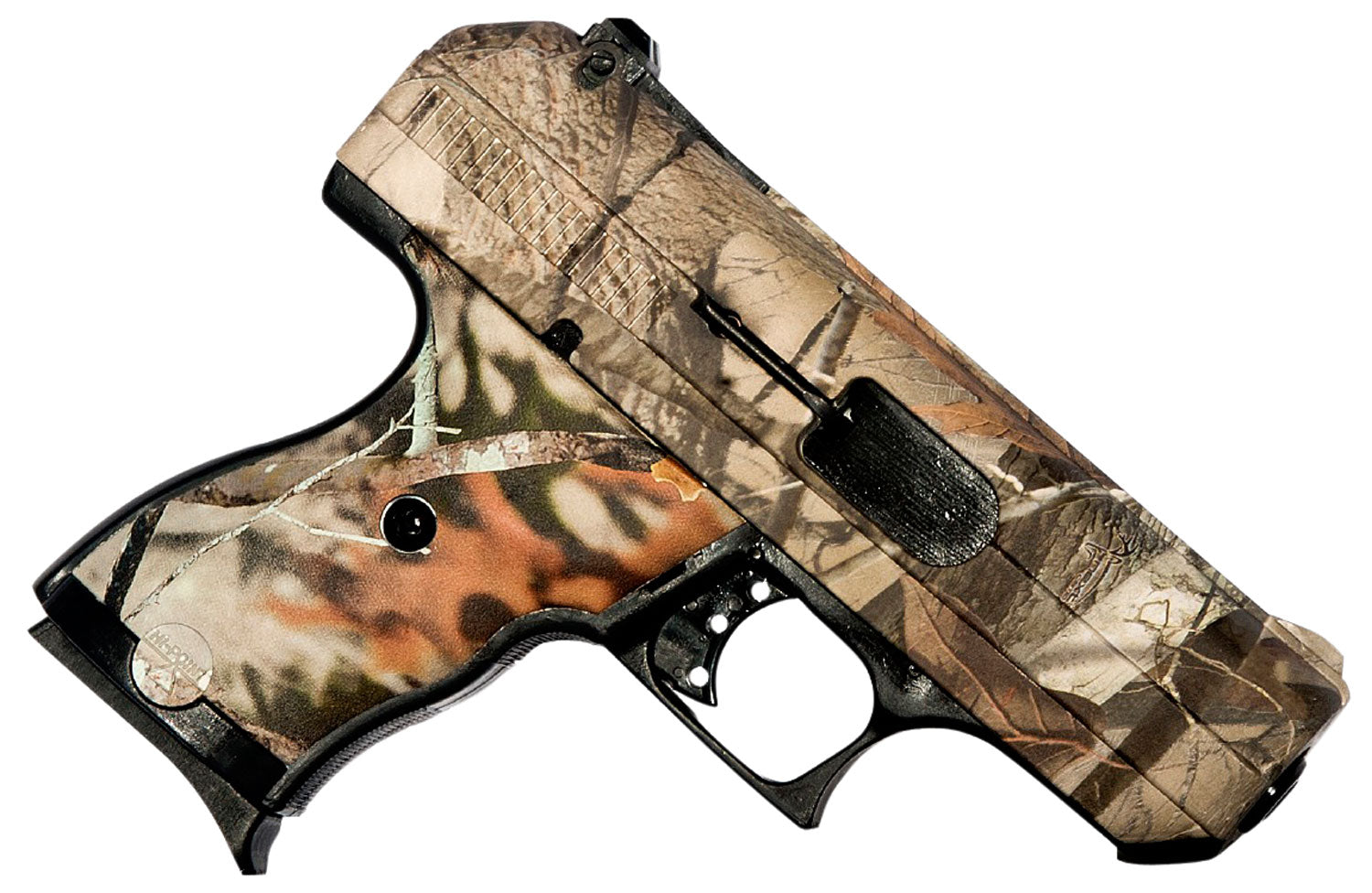 Hi-Point 916WC C9  9mm Luger 8+1 3.50" Black Steel Barrel, Hydro-Dipped Woodland Camo Serrated Steel Slide, Hydro-Dipped