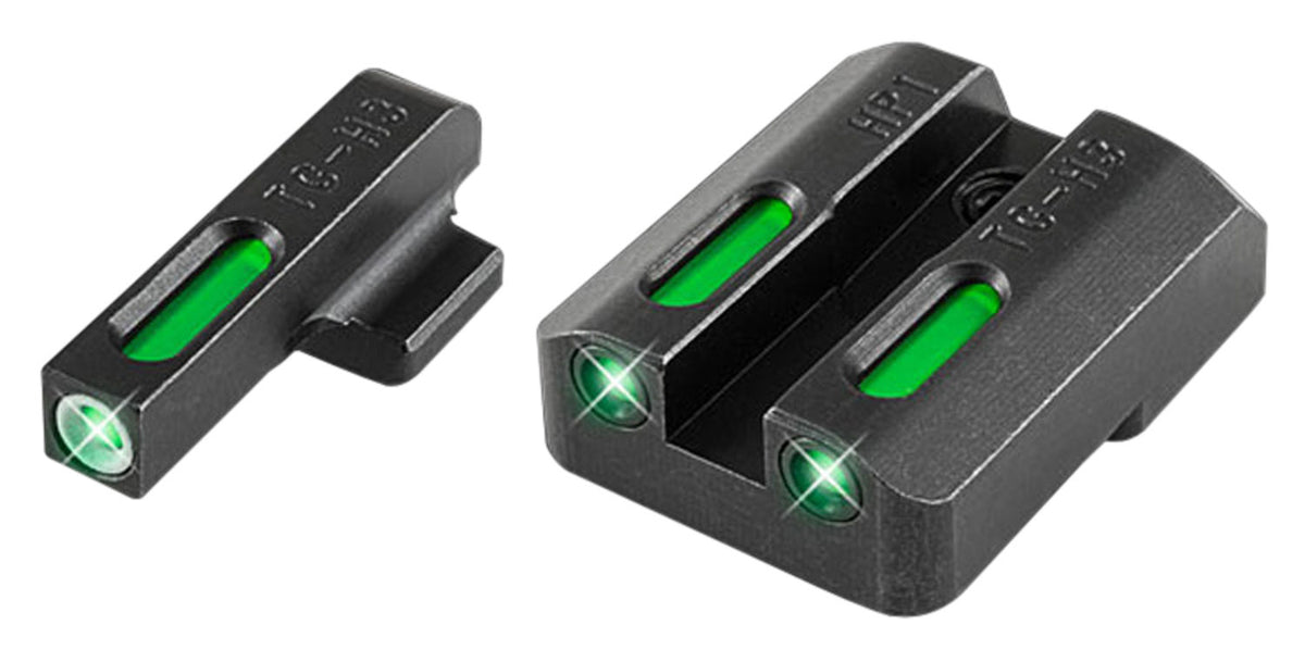 TruGlo TG13HP1A TFX  Black | Green Tritium & Fiber Optic White Outline Front Sight Green Tritium & Fiber Optic Rear Sigh