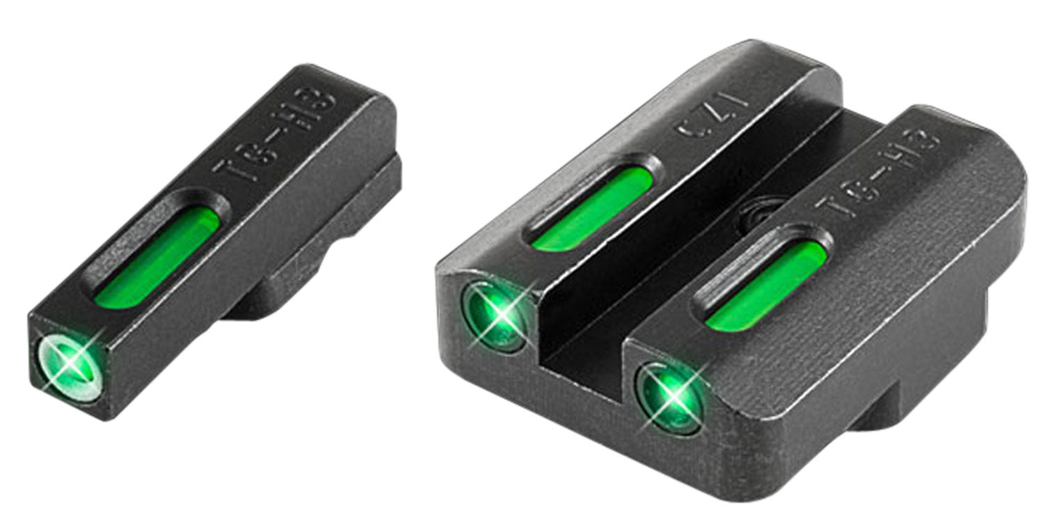 TruGlo TG13CZ1A TFX  Black | Green Tritium & Fiber Optic White Outline Front Sight Green Tritium & Fiber Optic Rear Sigh