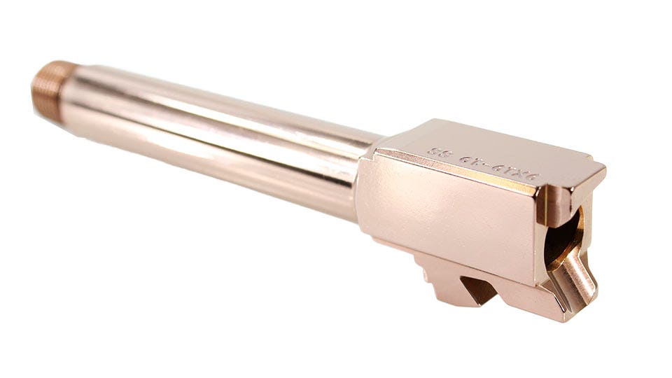 Barrel for Grizzly 102 & Glock 19 9MM, Titanium Nitride Rose Gold Finish |Threaded