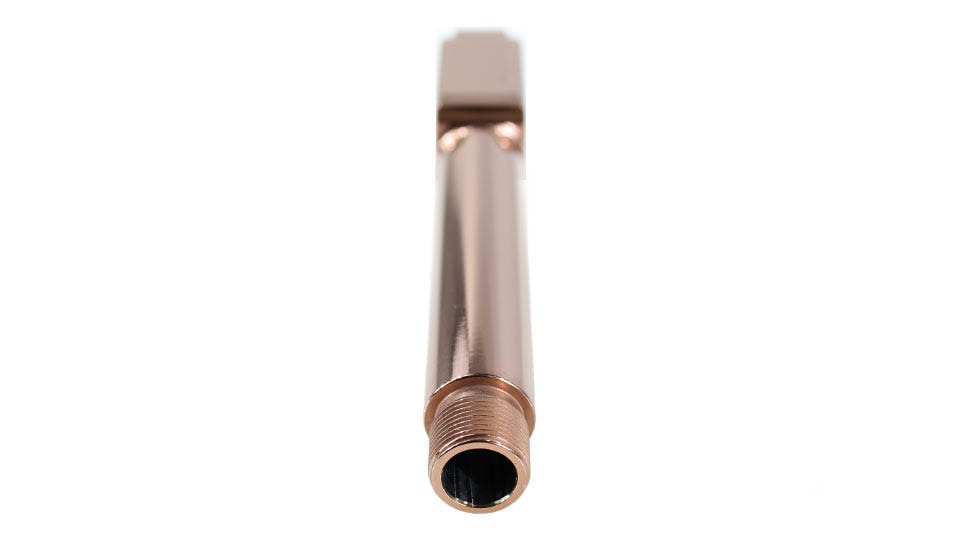Barrel for Grizzly 102 & Glock 19 9MM, Titanium Nitride Rose Gold Finish |Threaded