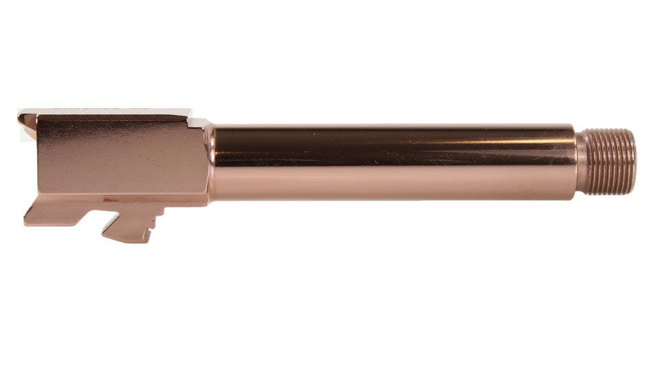 Barrel for Grizzly 102 & Glock 19 9MM, Titanium Nitride Rose Gold Finish |Threaded