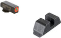 AmeriGlo GL433 Protector Sight Set for Glock  Green Tritium Orange Outline Front Sight-Black Serrated Rear Sight