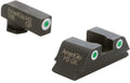 AmeriGlo GL430 Classic Tritium Sight Set for Glock  Green Tritium White Outline Front Sight-Green Tritium White Outline 